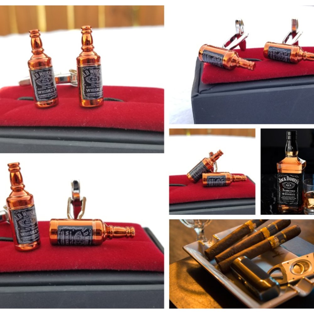 Whiskey Beer Bottle Cufflinks